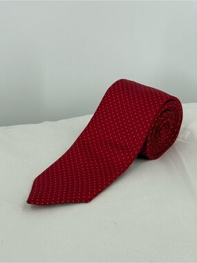 Men's Red Microdot silk Tie
